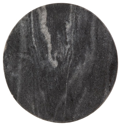 Caramont - Accent Table with White Base - Black / White / Gold Finish