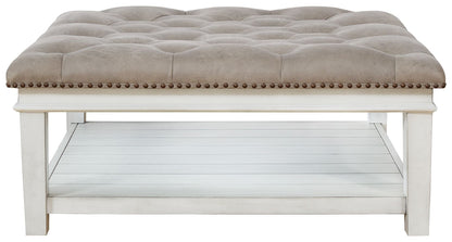 Kanwyn - Uph Ottoman Cocktail Table - Whitewash