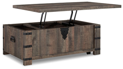 Hollum Rustic Brown - Lift Top Cocktail Table