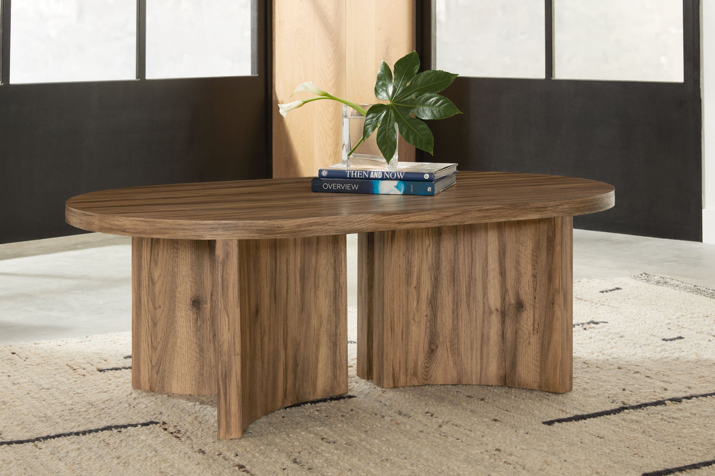 Austanny Warm Brown - Oval Cocktail Table