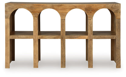Luzmanacy - Console Sofa Table - Natural Brown
