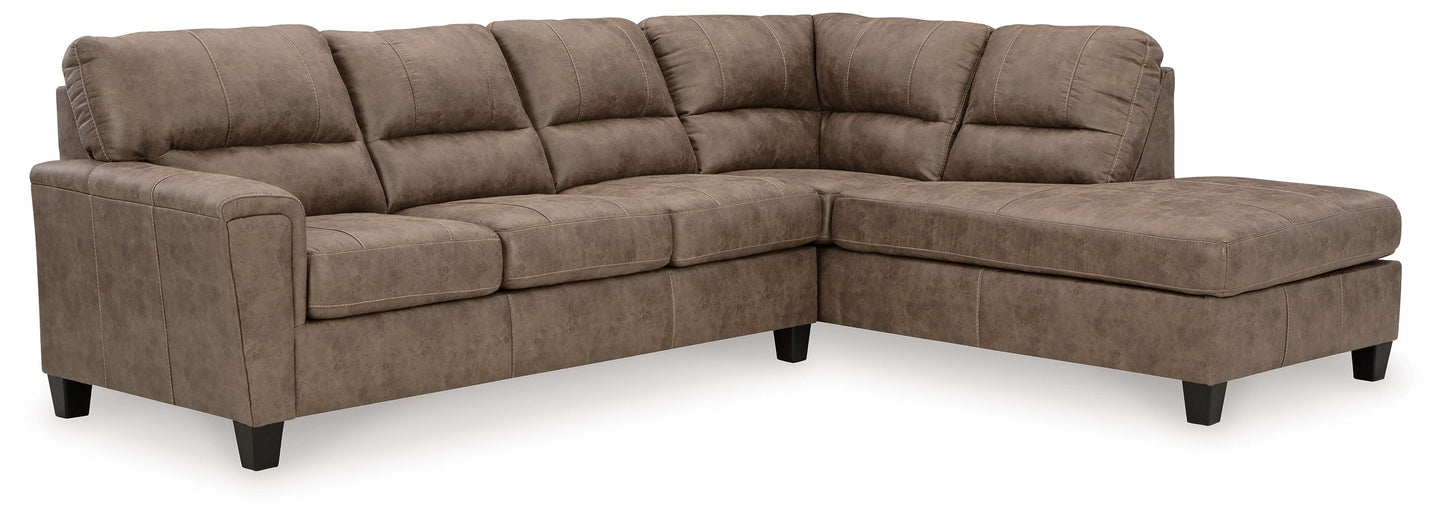 Navi Brown Sleeper Sectional w/ Chaise