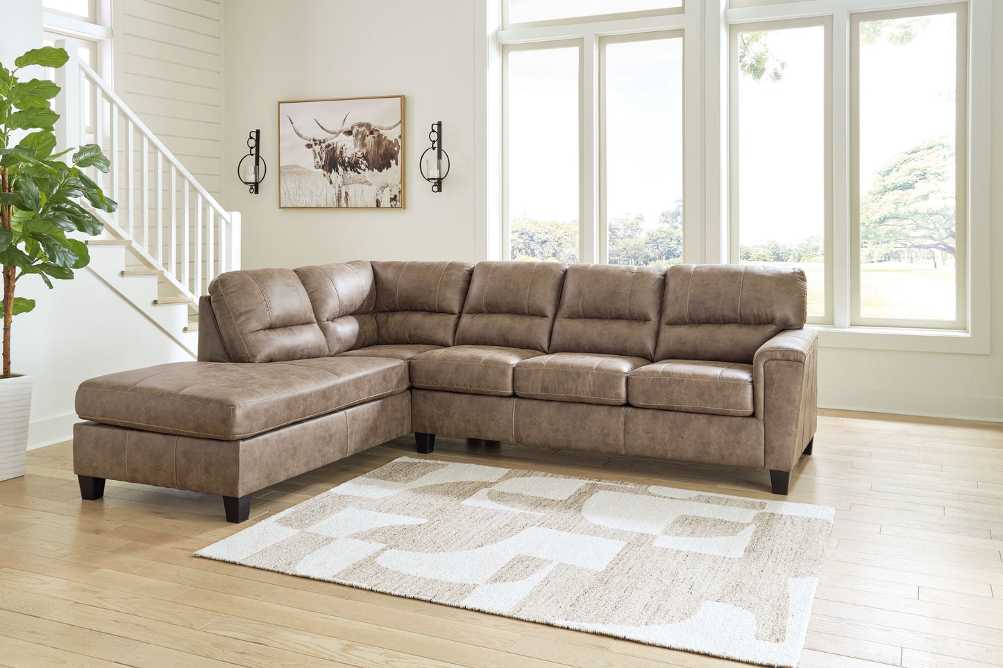 Navi Brown Sleeper Sectional w/ Chaise
