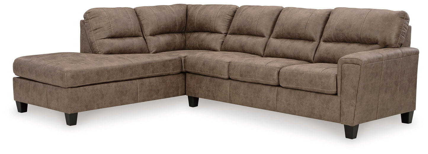 Fossil Faux Leather Upholstered Queen Sleeper Sectionals - front view