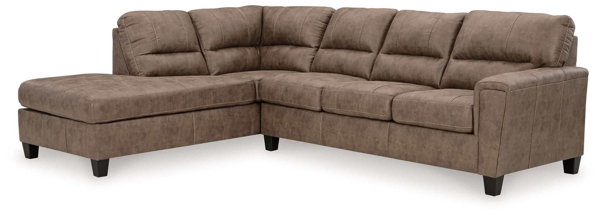 Fossil Faux Leather Upholstered Queen Sleeper Sectionals - front view